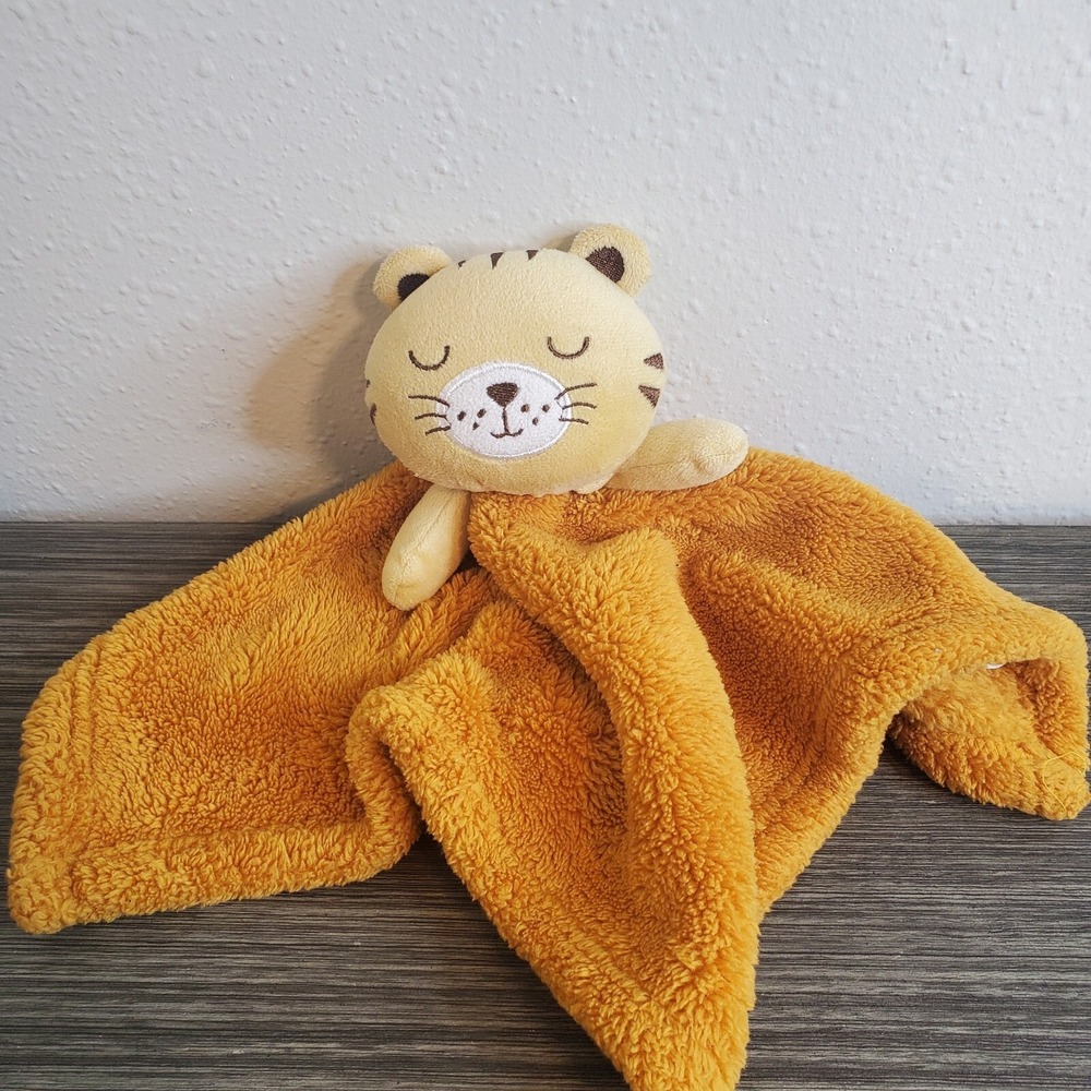 Baby Gear Sleeping Lion Lovey Security Blanket Orange Brushed Fleece